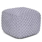BirdRock Home Square Pouf Foot Stool Ottoman for Living Room & Bedroom - Grey