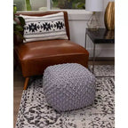 Pouf carré BirdRock Home - Repose-pieds pour salon et chambre à coucher - Gris