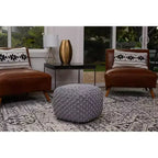 Pouf carré BirdRock Home - Repose-pieds pour salon et chambre à coucher - Gris