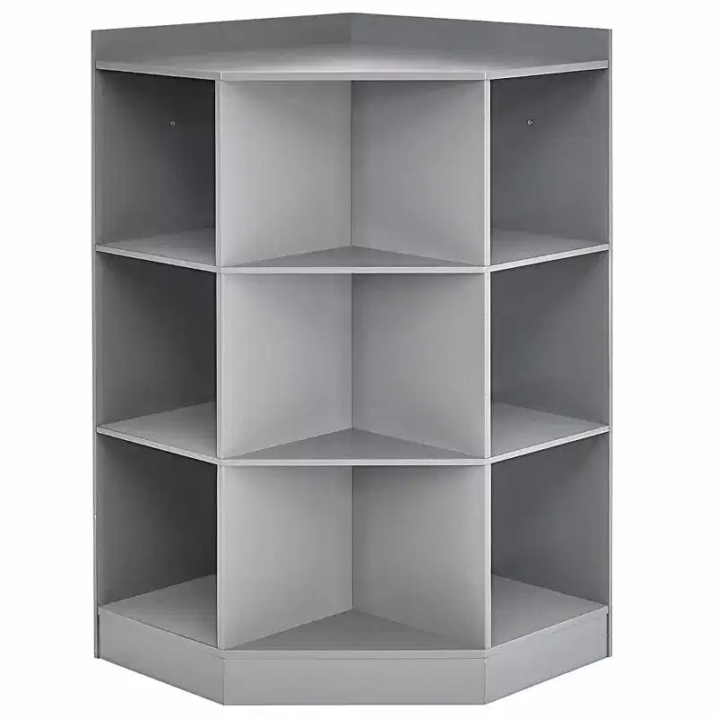 Costway Étagère de Rangement pour Enfants à 3 Niveaux avec 3 Paniers Meuble d'Angle Organisateur Gris