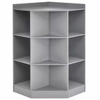 Costway Étagère de Rangement pour Enfants à 3 Niveaux avec 3 Paniers Meuble d'Angle Organisateur Gris