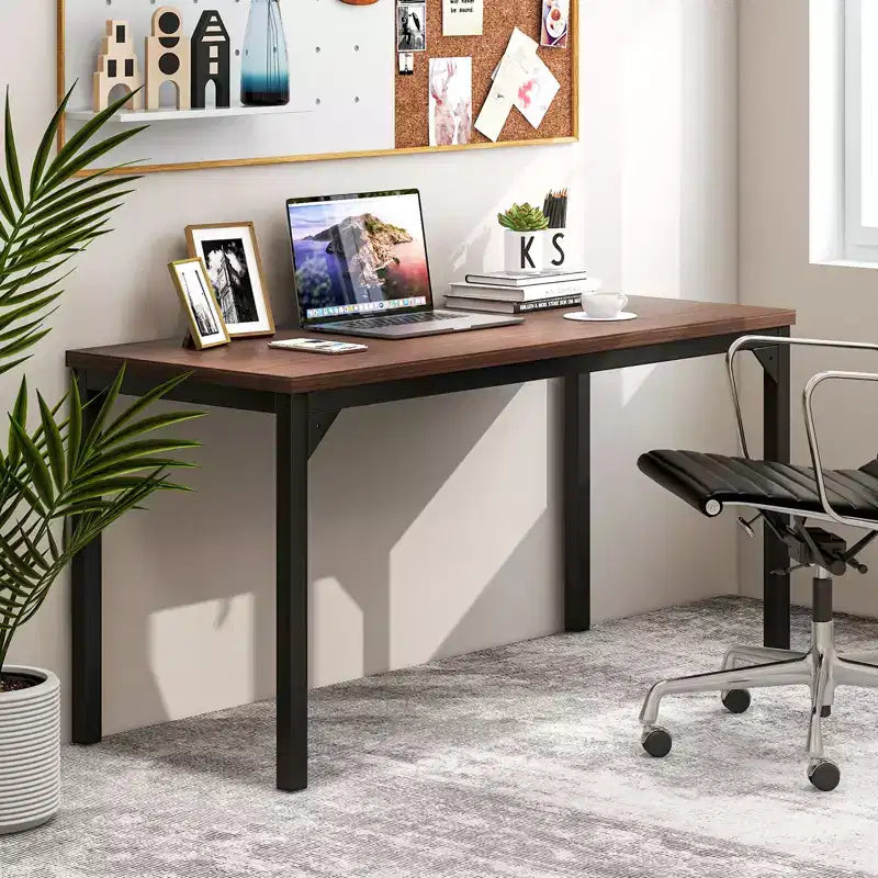 Costway Bureau de conférence 55 Table de réunion d'étude pour ordinateur Pieds en métal