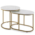 Costway Tables basses gigognes modernes Lot de 2 tables d'appoint pour salon