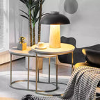 Costway Tables basses gigognes modernes Lot de 2 tables d'appoint pour salon