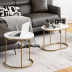 Costway Tables basses gigognes modernes Lot de 2 tables d'appoint pour salon