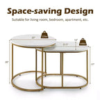 Costway Tables basses gigognes modernes Lot de 2 tables d'appoint pour salon