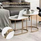 Costway Tables basses gigognes modernes Lot de 2 tables d'appoint pour salon