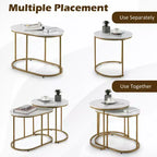 Costway Tables basses gigognes modernes Lot de 2 tables d'appoint pour salon