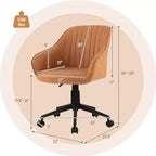 Costway Fauteuil de Bureau en Similicuir, Chaise de Bureau Pivotante, Réglable
