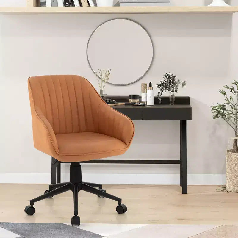 Costway Fauteuil de Bureau en Similicuir, Chaise de Bureau Pivotante, Réglable