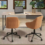 Costway Fauteuil de Bureau en Similicuir, Chaise de Bureau Pivotante, Réglable