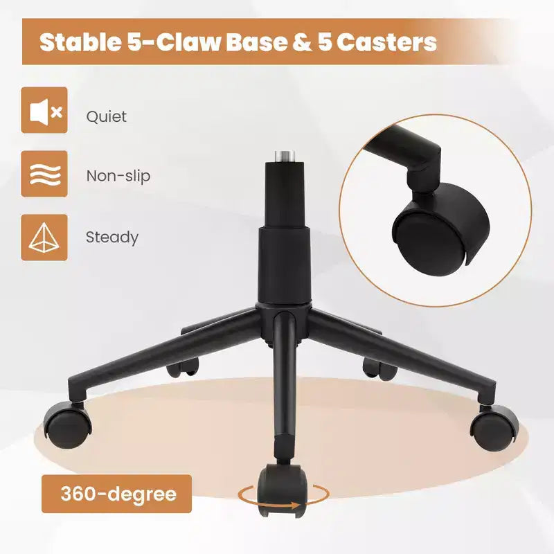 Costway Fauteuil de Bureau en Similicuir, Chaise de Bureau Pivotante, Réglable