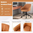 Costway Fauteuil de Bureau en Similicuir, Chaise de Bureau Pivotante, Réglable