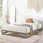 Cadre de lit plateforme Best Price Mattress 9 Metal Round Corner gris