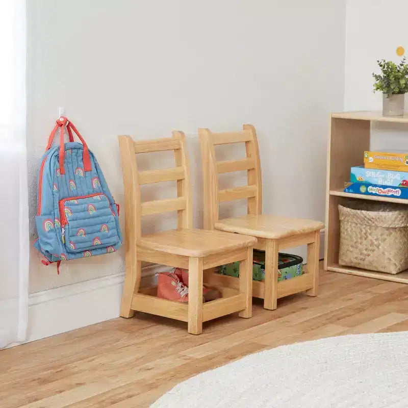 Chaise Ladderback à trois barreaux avec rangement – Paquet de 2 – Assemblée