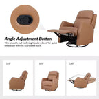 Lot de 2 fauteuils relax pivotants Ofelia à oreilles en bois pour chambre et salon ART OF LIVING DESIGNS-CAMEL