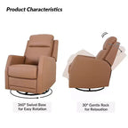 Lot de 2 fauteuils relax pivotants Ofelia à oreilles en bois pour chambre et salon ART OF LIVING DESIGNS-CAMEL