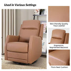 Lot de 2 fauteuils relax pivotants Ofelia à oreilles en bois pour chambre et salon ART OF LIVING DESIGNS-CAMEL