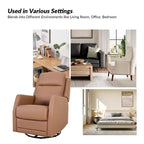 Lot de 2 fauteuils relax pivotants Ofelia à oreilles en bois pour chambre et salon ART OF LIVING DESIGNS-CAMEL