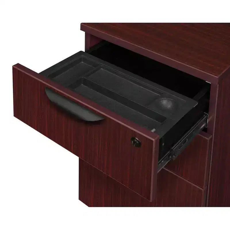 Bureau en L 60x65 Legacy avec unité de tiroirs à double piédestal - Regency