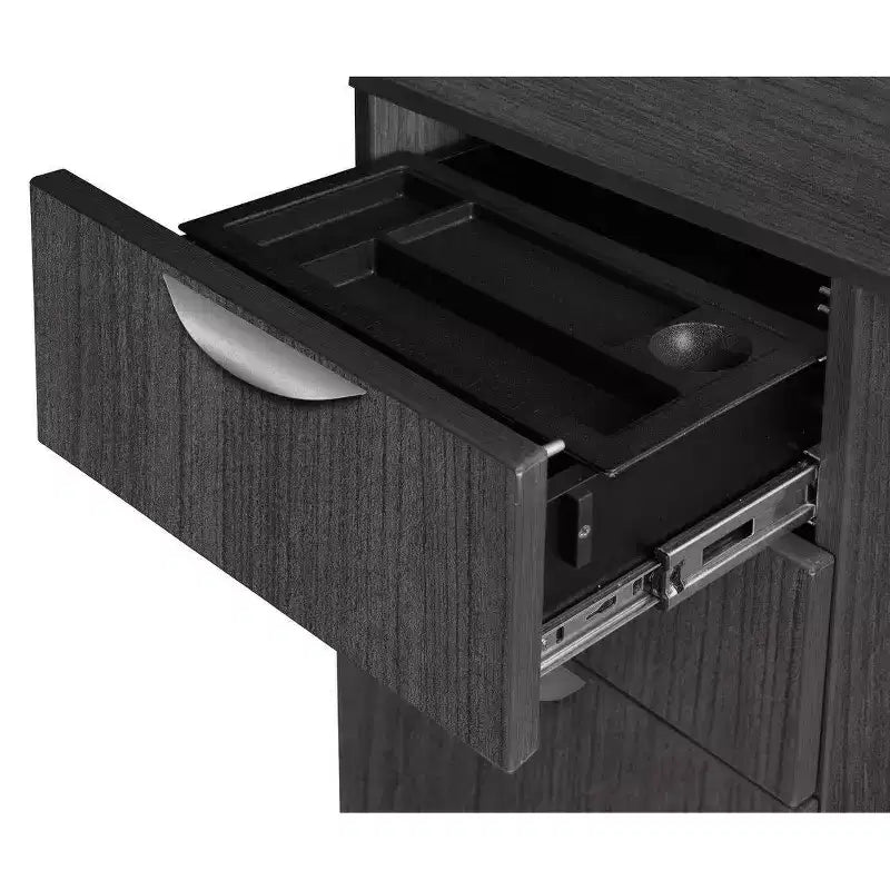 Bureau en L 60x65 Legacy avec unité de tiroirs à double piédestal - Regency