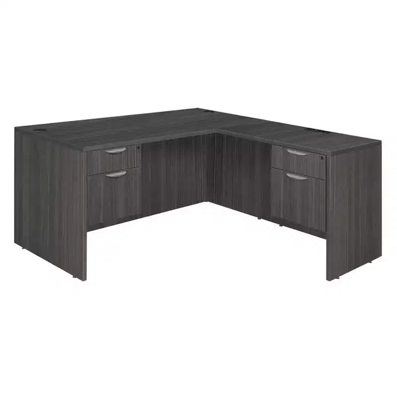 60x65 Legacy L Desk with Double Pedestal Drawer Unit - Regency