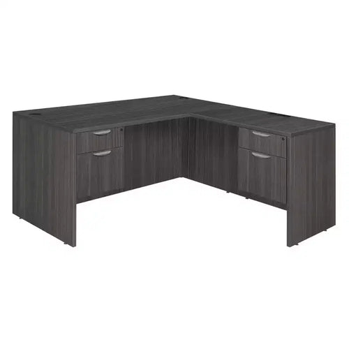 60x65 Legacy L Desk with Double Pedestal Drawer Unit - Regency