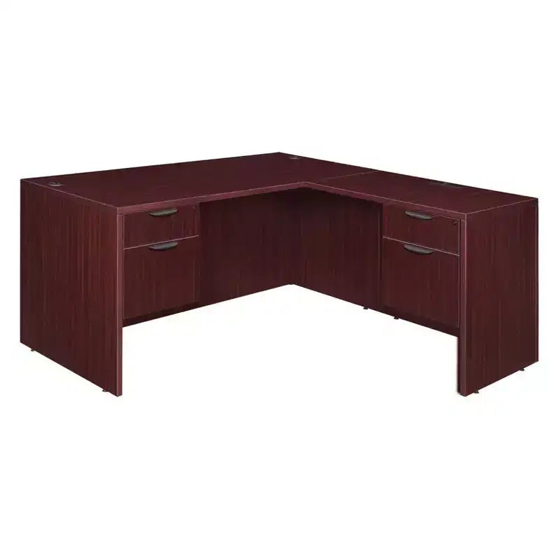 Bureau en L 60x65 Legacy avec unité de tiroirs à double piédestal - Regency