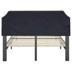 Lit plateforme rembourré BIKAHOM avec tête de lit capitonnée, Queen, Gris Foncé