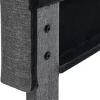 Lit plateforme rembourré BIKAHOM avec tête de lit capitonnée, Queen, Gris Foncé