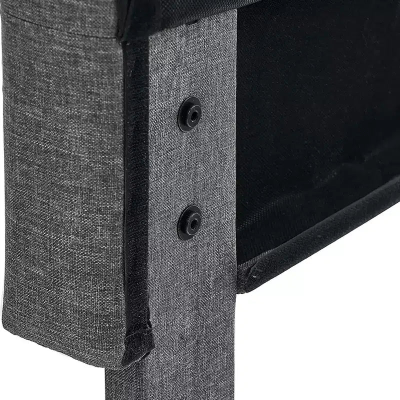 Lit plateforme rembourré BIKAHOM avec tête de lit capitonnée, Queen, Gris Foncé