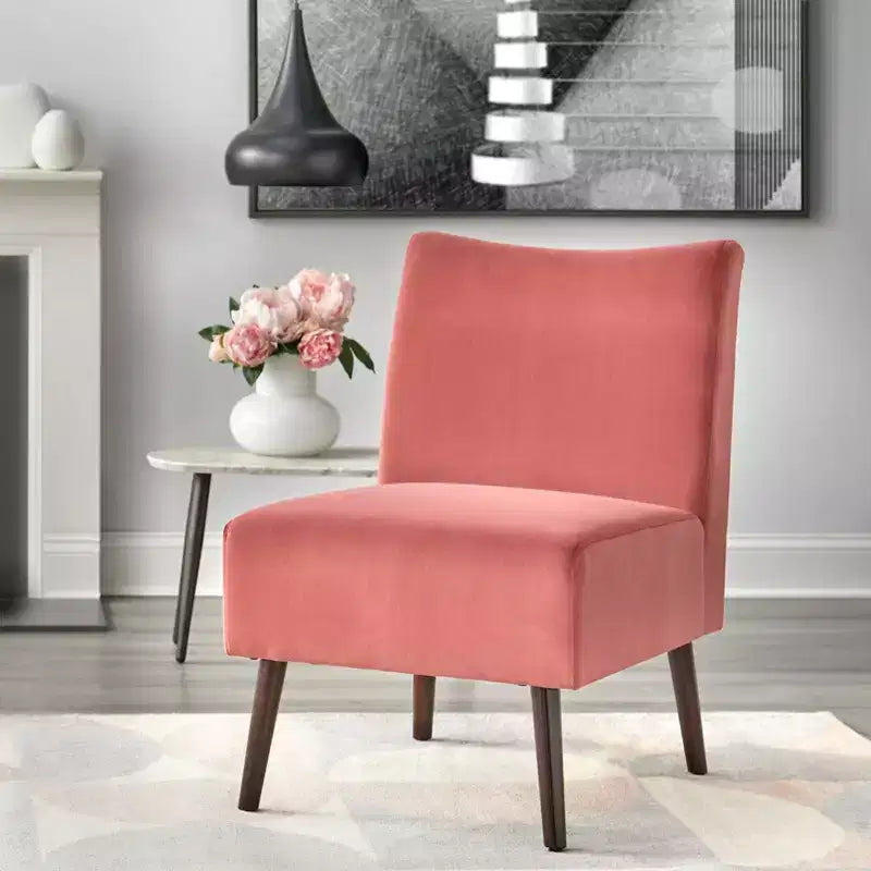 Fauteuil d'appoint sans accoudoirs en velours Petula - angelo:Home