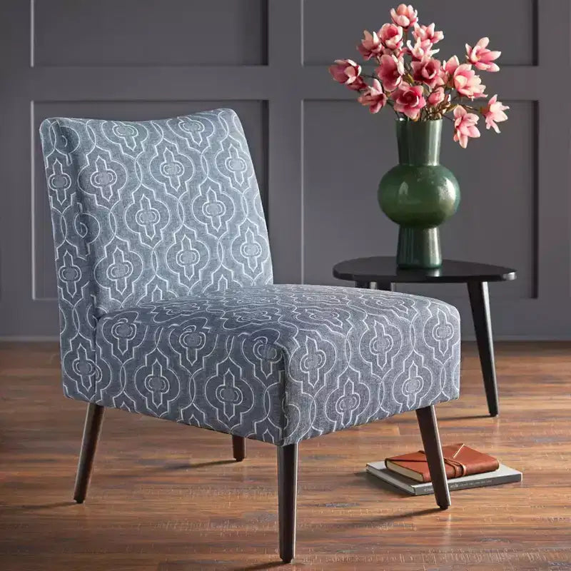 Fauteuil d'appoint sans accoudoirs en velours Petula - angelo:Home