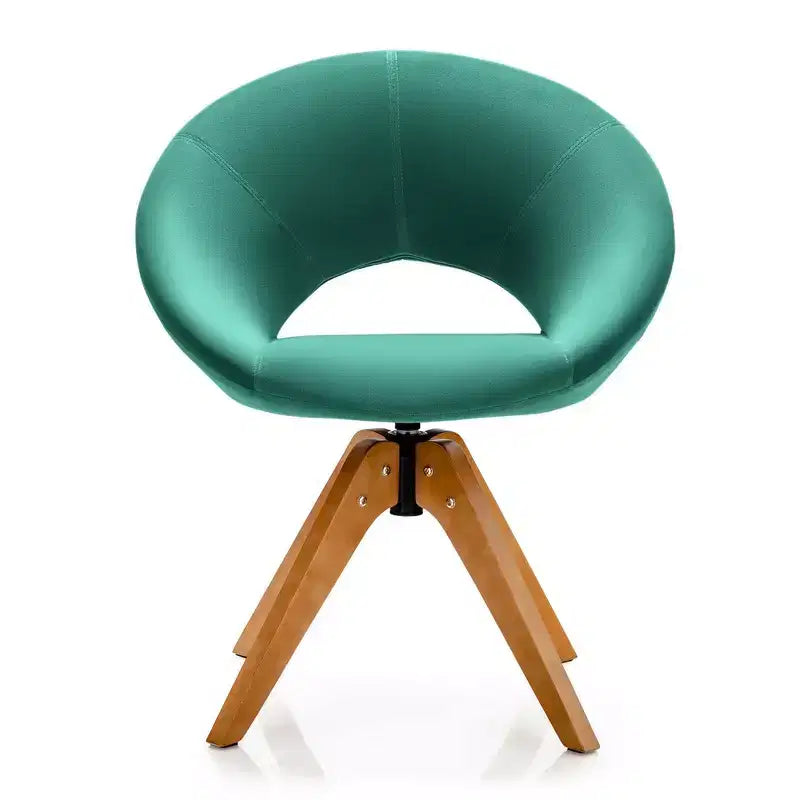 Lot de 2 chaises d'appoint pivotantes Costway, chaise de vanité moderne en velours avec pieds en bois