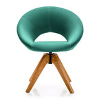 Lot de 2 chaises d'appoint pivotantes Costway, chaise de vanité moderne en velours avec pieds en bois