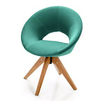 Lot de 2 chaises d'appoint pivotantes Costway, chaise de vanité moderne en velours avec pieds en bois