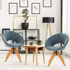 Lot de 2 chaises d'appoint pivotantes Costway, chaise de vanité moderne en velours avec pieds en bois