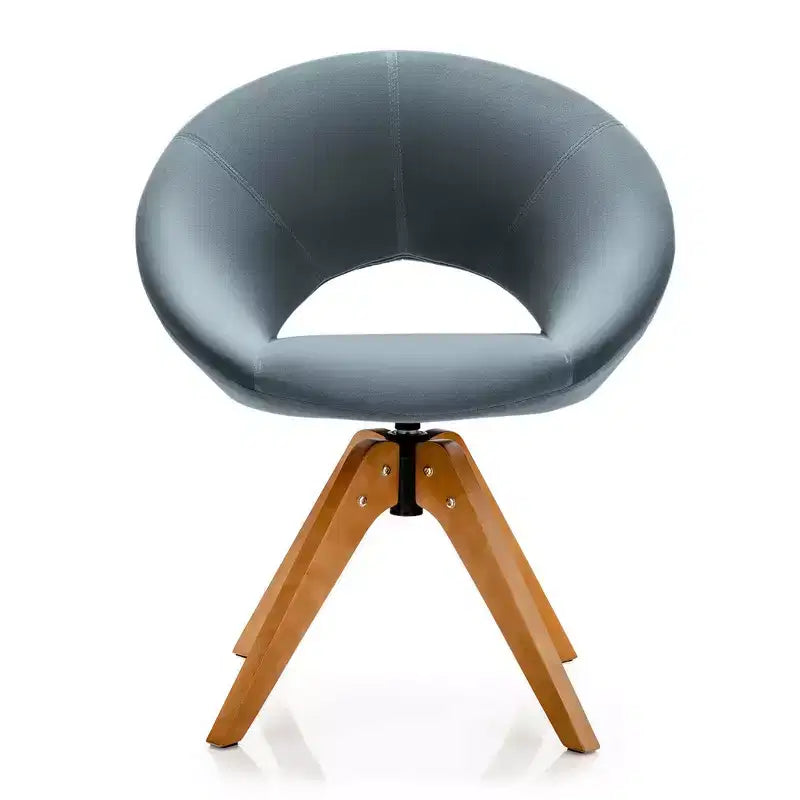 Lot de 2 chaises d'appoint pivotantes Costway, chaise de vanité moderne en velours avec pieds en bois