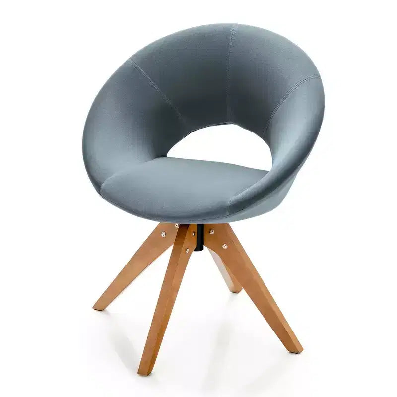 Lot de 2 chaises d'appoint pivotantes Costway, chaise de vanité moderne en velours avec pieds en bois