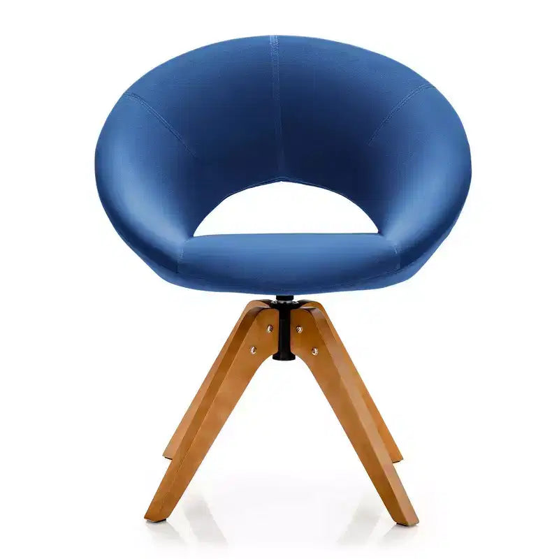 Lot de 2 chaises d'appoint pivotantes Costway, chaise de vanité moderne en velours avec pieds en bois