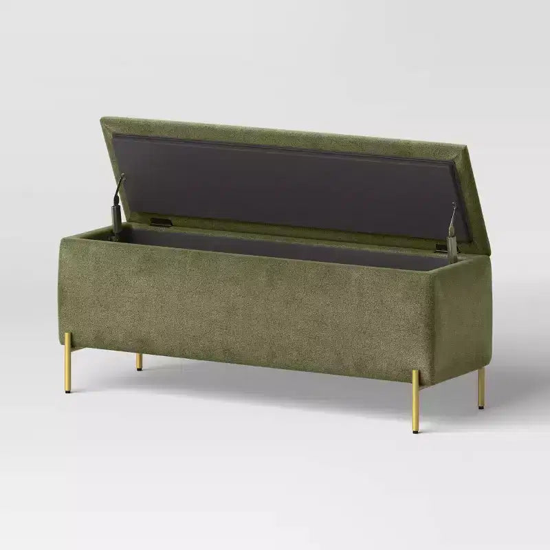 Banc de rangement rembourré Ivy Vert Sauge - Threshold