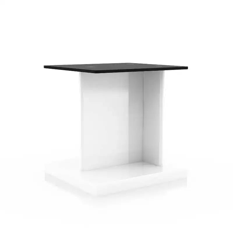 Ensemble 3 pièces table basse, console et table d'appoint Montreaux avec plateau en verre trempé noir - miBasics