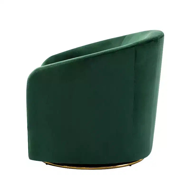 Fauteuil pivotant Amarante en velours confortable pour chambre à coucher avec base en métal | Karat Home-TEAL