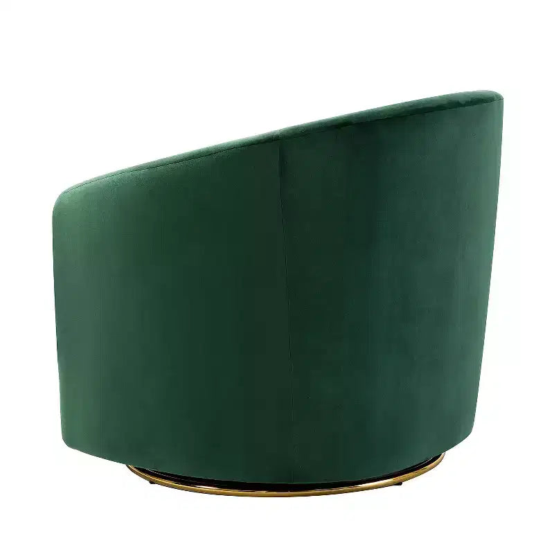 Fauteuil pivotant Amarante en velours confortable pour chambre à coucher avec base en métal | Karat Home-TEAL