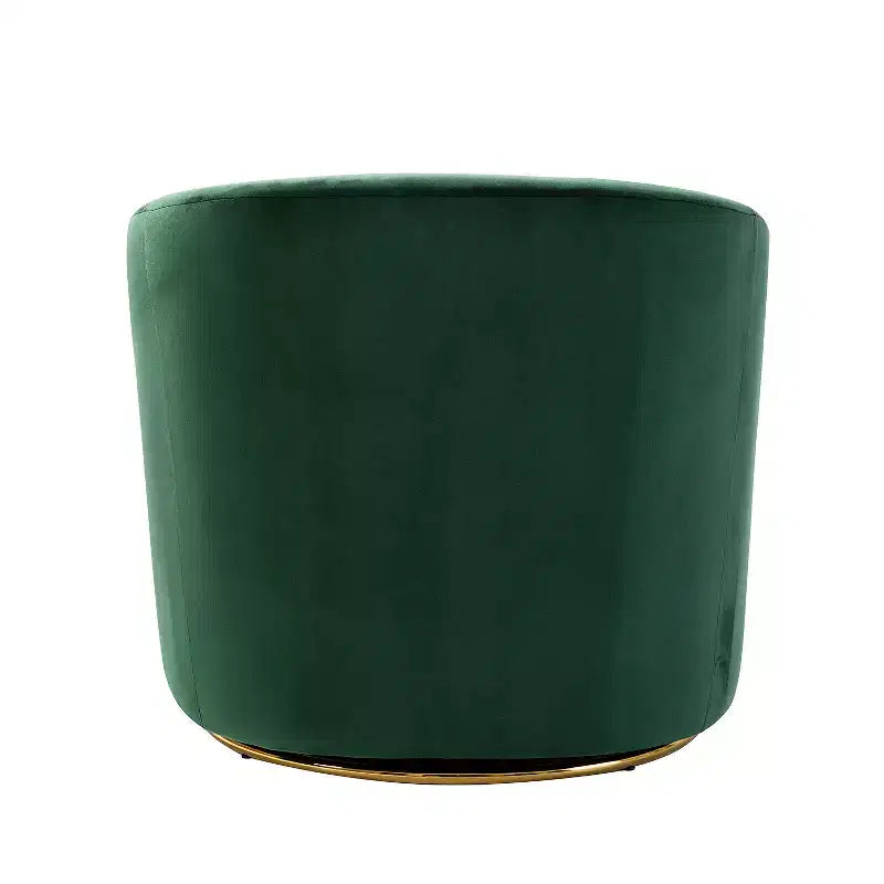 Fauteuil pivotant Amarante en velours confortable pour chambre à coucher avec base en métal | Karat Home-TEAL