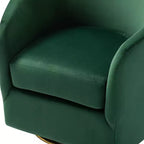 Fauteuil pivotant Amarante en velours confortable pour chambre à coucher avec base en métal | Karat Home-TEAL
