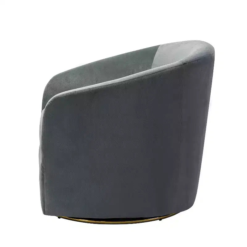 Fauteuil pivotant Amarante en velours confortable pour chambre à coucher avec base en métal | Karat Home-TEAL
