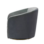 Fauteuil pivotant Amarante en velours confortable pour chambre à coucher avec base en métal | Karat Home-TEAL