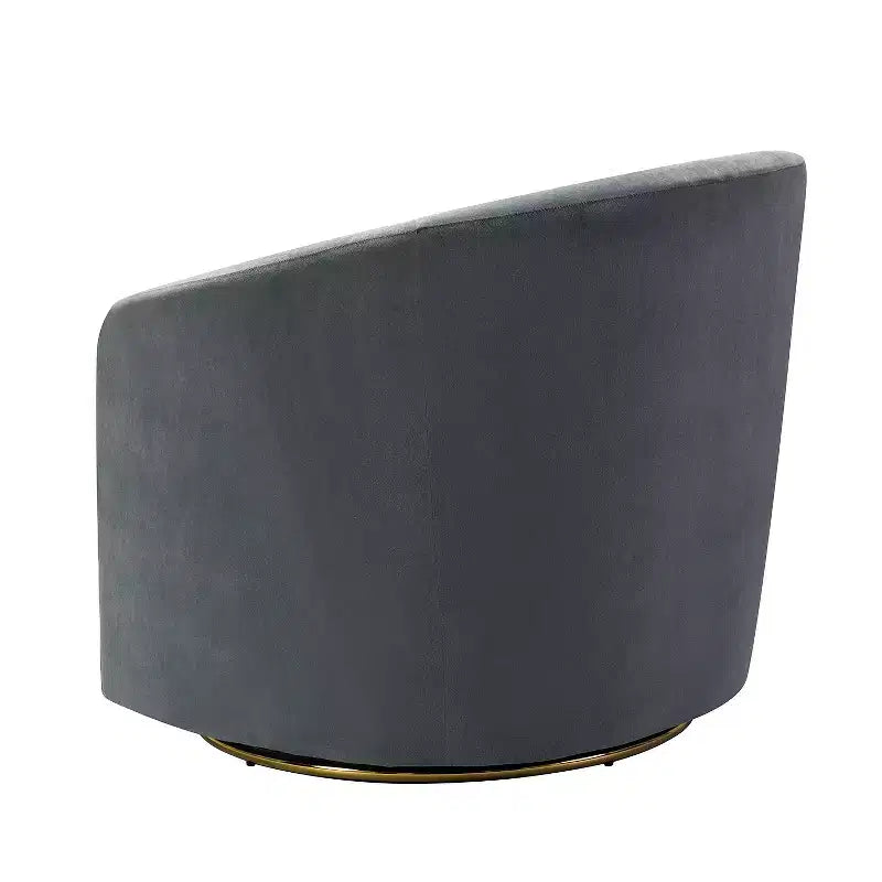 Fauteuil pivotant Amarante en velours confortable pour chambre à coucher avec base en métal | Karat Home-TEAL