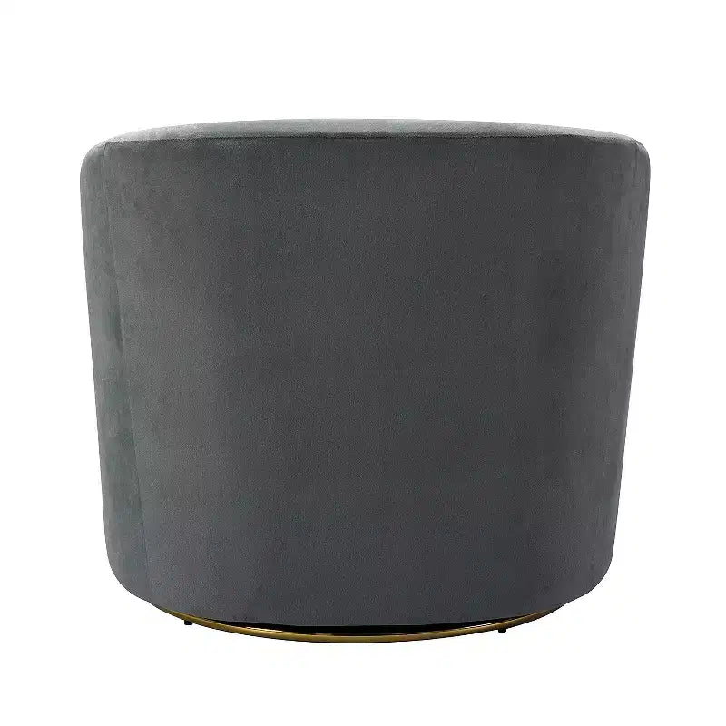 Fauteuil pivotant Amarante en velours confortable pour chambre à coucher avec base en métal | Karat Home-TEAL